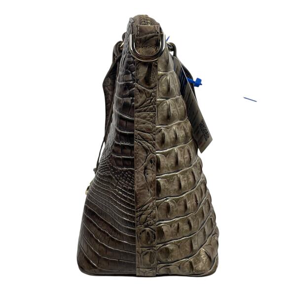 Brahmin Medium Duxbury Satchel Bag Melborne Coffee Brown Croc - Picture 5 of 13